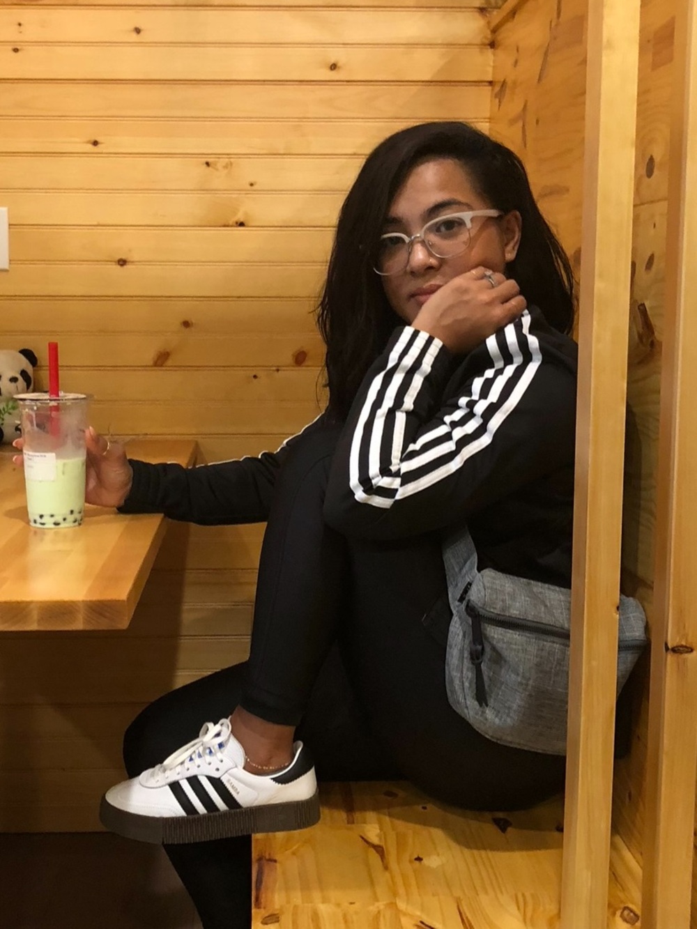 Adidas Black Jacket with White Accents